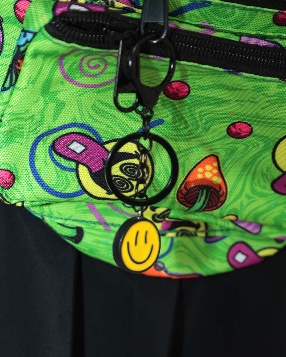 Space Spores 2.0 UV Reactive Fanny Pack-Black/Green/Pink/Purple-Regular-Detail--Model---S