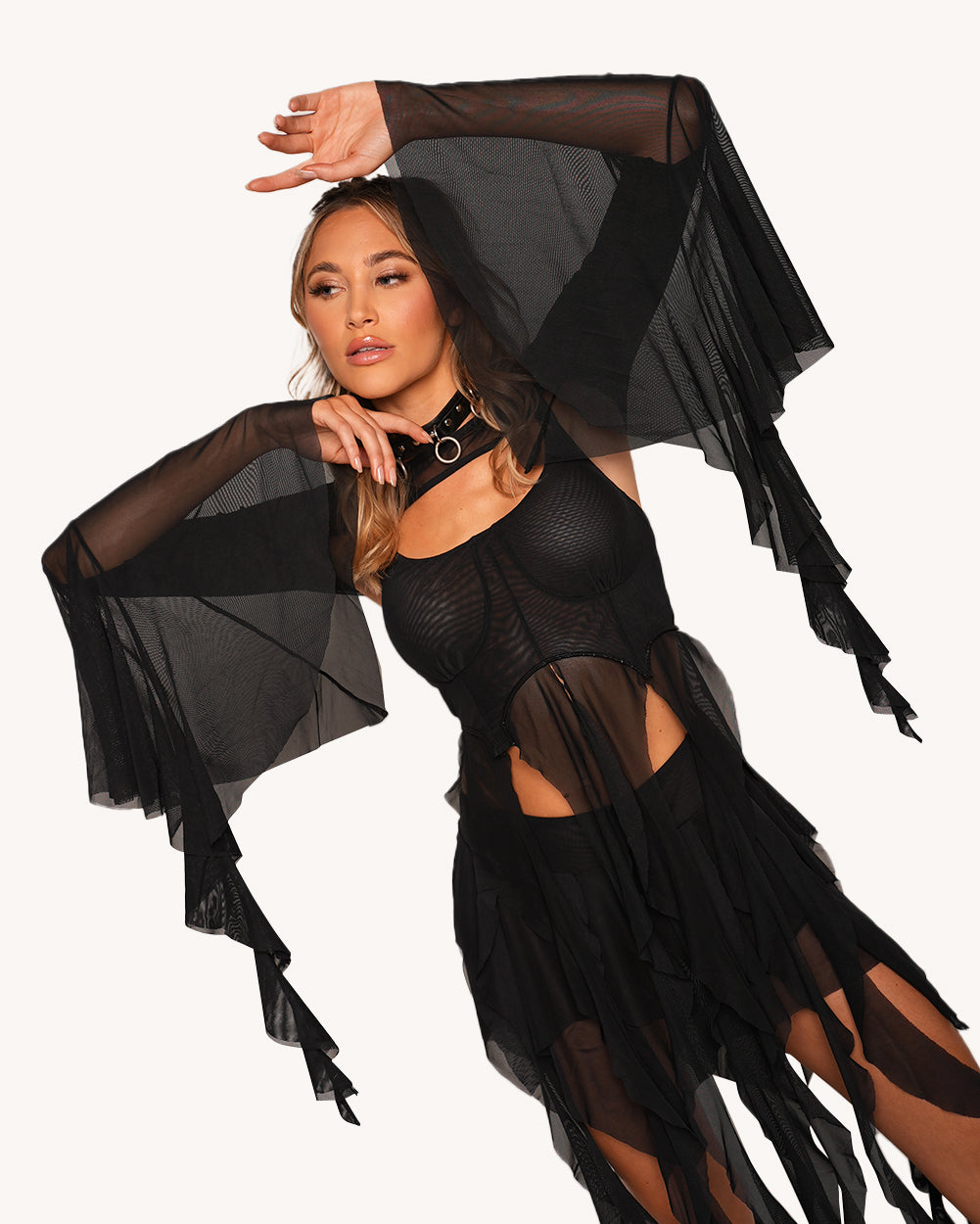 Stir Up Drama Mesh Ultra Crop Top - Image 32337891164343