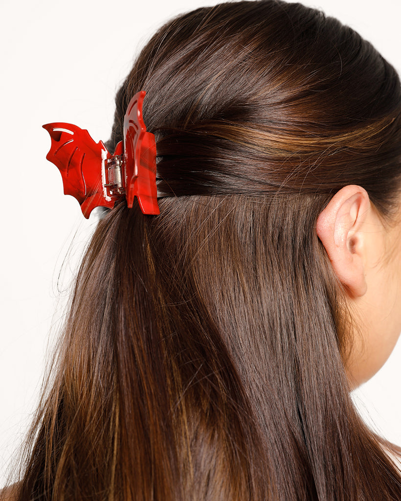 Such a Bat Girl Hair Clip-Red-Curve1-Side--Milani---1X