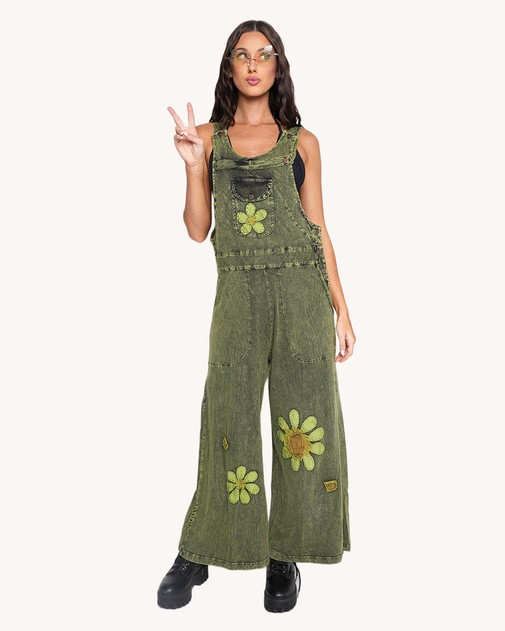 Sunflower State of Mind Overalls - Green - Image 35864785846455