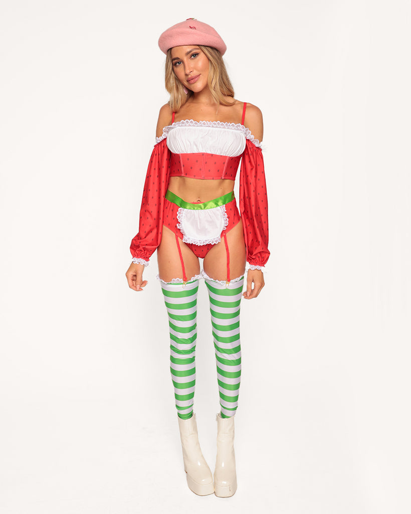 Sweet Like Sugar Strawberry Costume Set-Green/Red/White-Regular-Full--Liberty---S-M