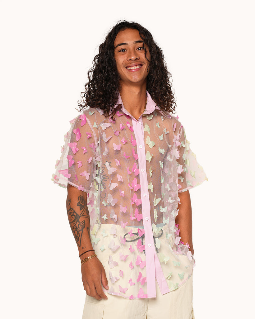 Sweet Serenity Butterfly Camp Shirt-Baby Pink-Regular-Front--Adrian---L