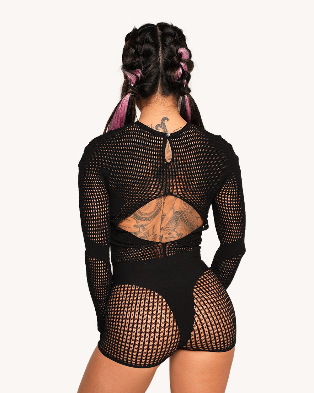 Techno Brat Fishnet Romper - Image 3