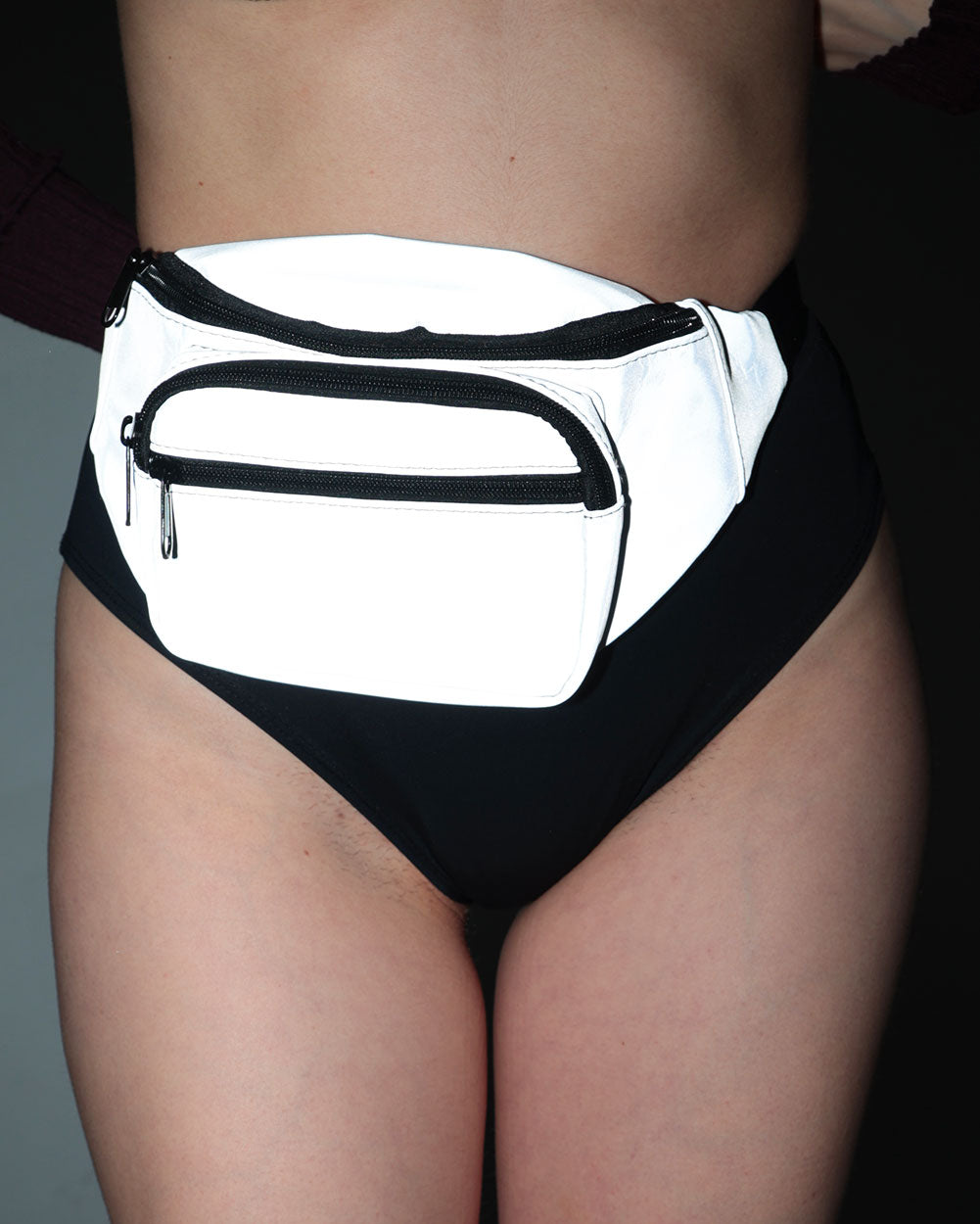Techno Twilight Silver Reflective Fanny Pack-Silver-Reflective