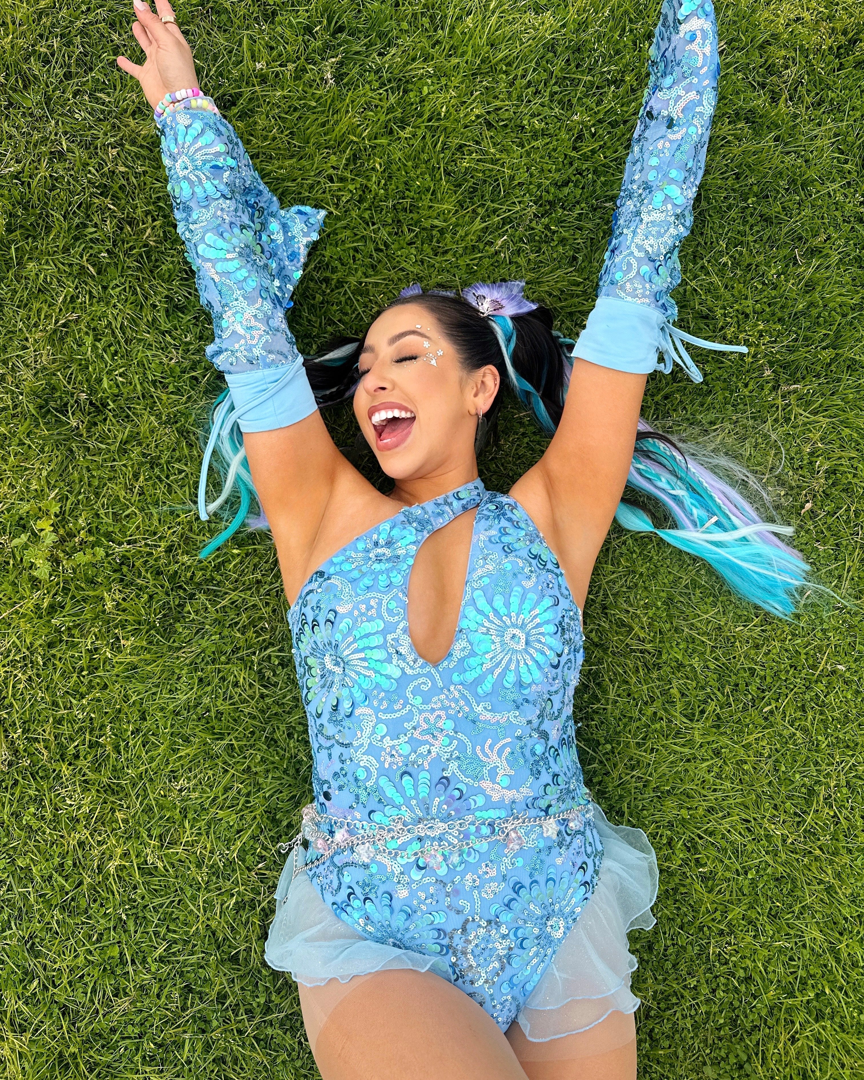 Magic Tricks Sequin Floral Bodysuit with Sleeves – iHeartRaves