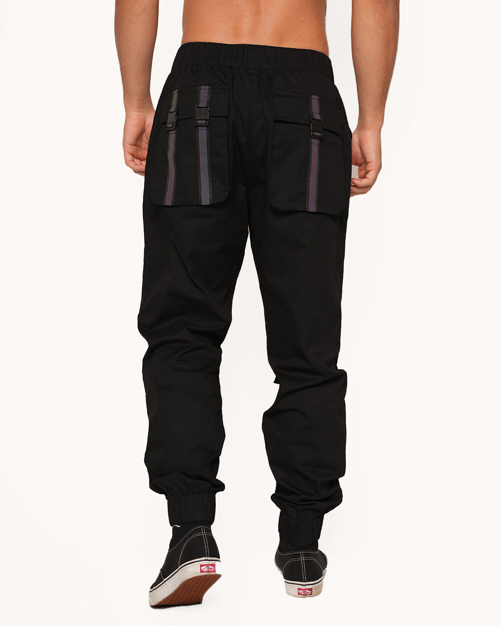 Thunder Flash Rainbow Reflective Cargo pants-Black/Rainbow-Back--Jacob---L