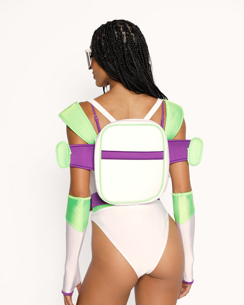 To Infinity Buzz Costume Set-Green/White-Regular-Back--Courtney---S-M