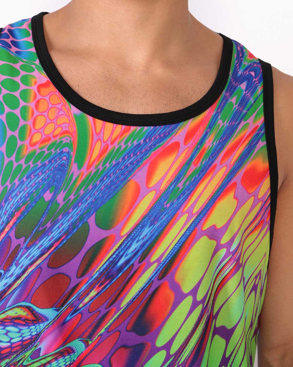 Viper Vision Men's Tank-Neon Blue/Neon Pink/Yellow-Regular-Detail--Milo---L