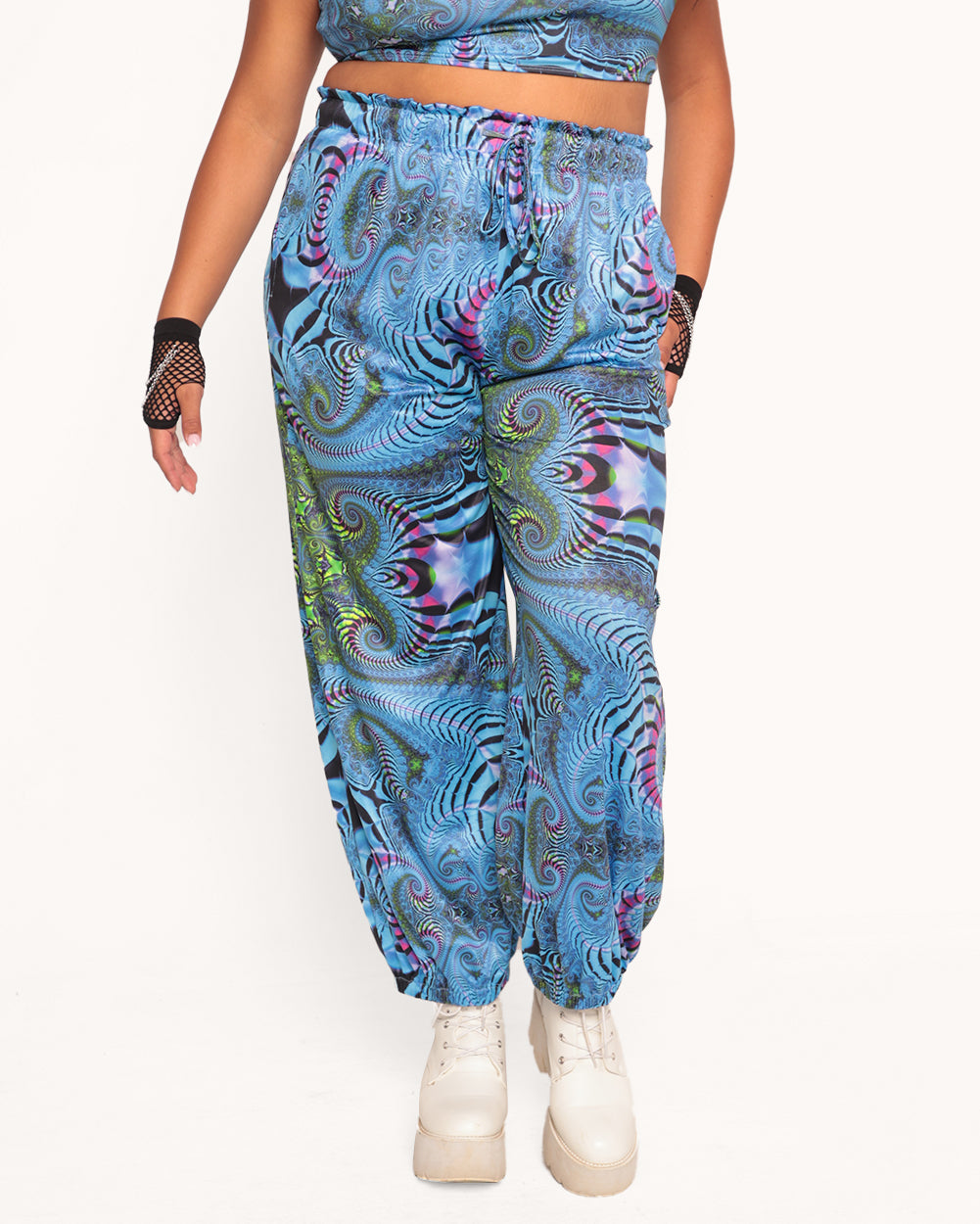 Trippy Tide Harem Pants-Blue/Pink/Purple-Curve1-Front--Nicole---1X