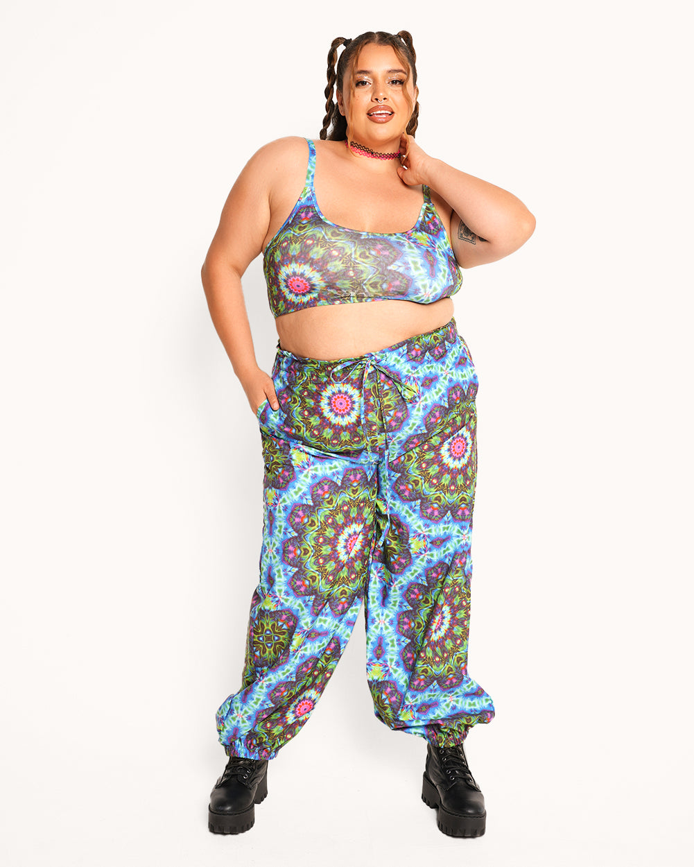 Twilight Trance Harem Pants-Blue/Green/Pink-Curve1-Full--Daniella---1X