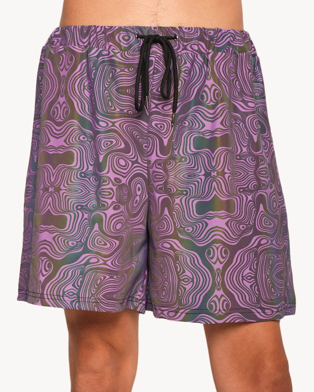 Twisted Reality Purple Rainbow Reflective Shorts - Image 35090591908023