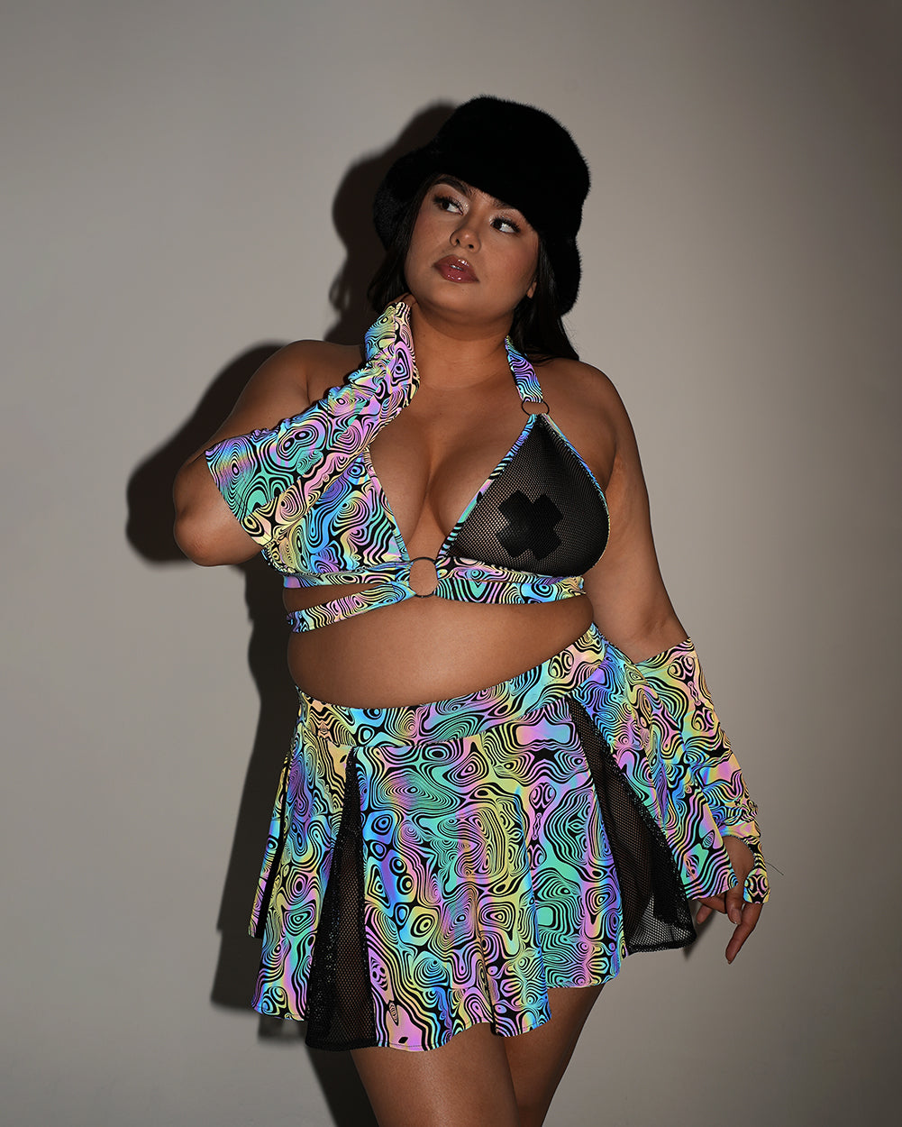 Twisted Reality Rainbow Reflective Top with Sleeves Set - Image 35090597085367