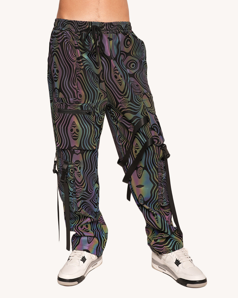 Twisted Reality Rainbow Reflective Cargo Pants - Image 35090597413047
