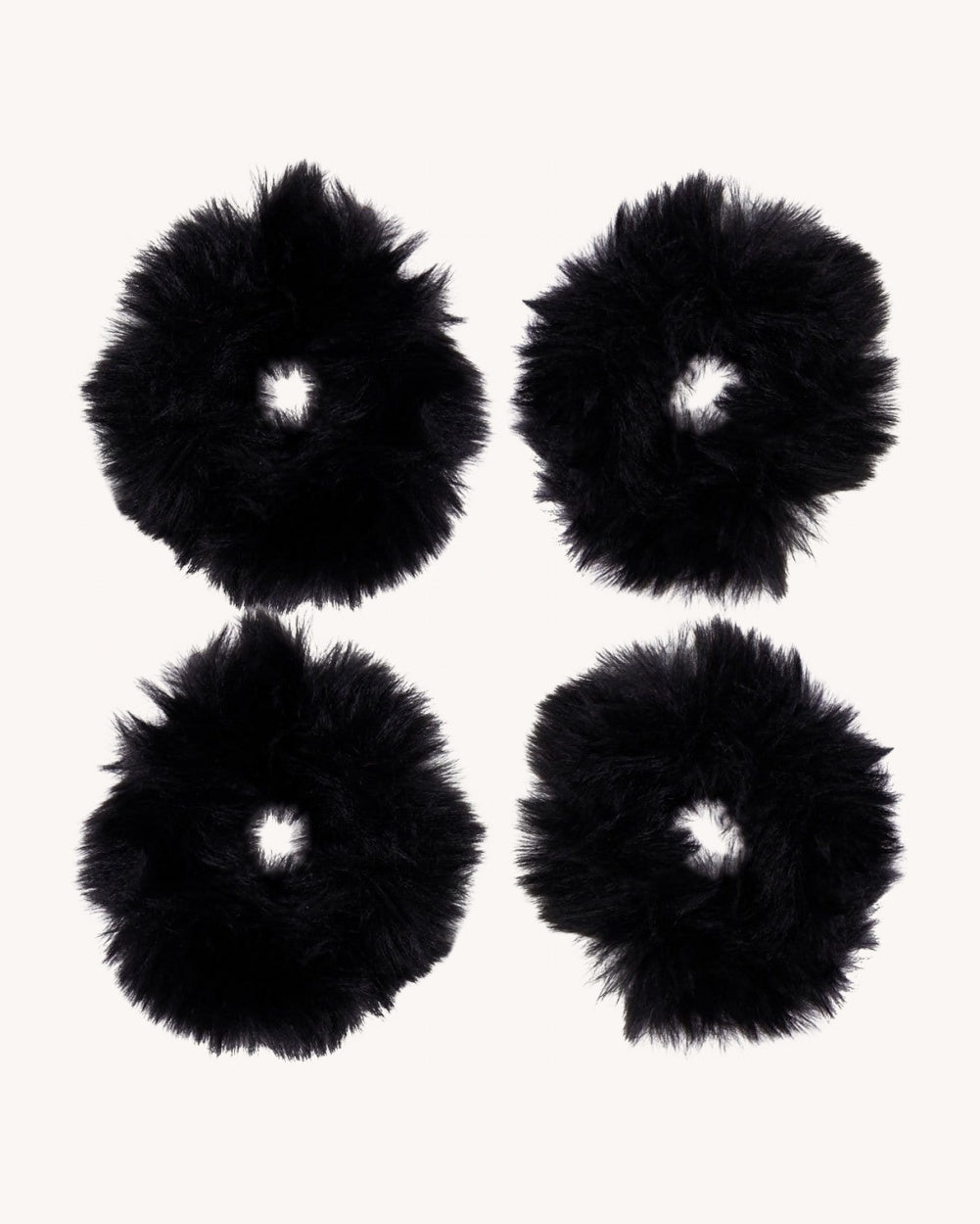 Ultra Furry 2-Pair Scrunchies Set - Black (4 scrunchies)