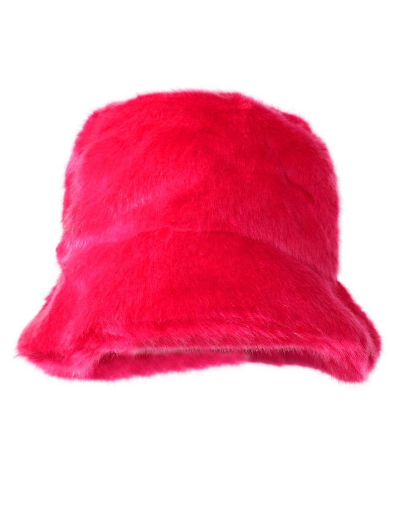 Ultra Fluffy Bucket Hat-Neon Pink-Regular-Mock--Model---S