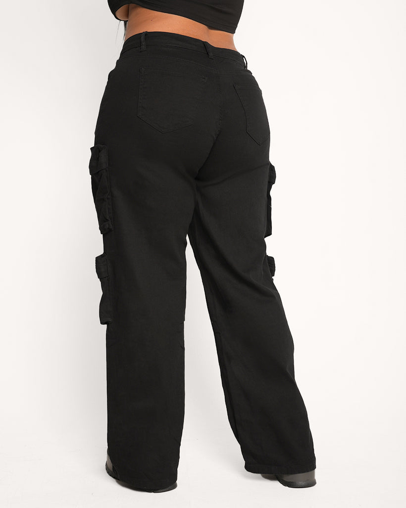 Unbreakable Cargo Pants-Black-Curve1-Back--Cassie---1X