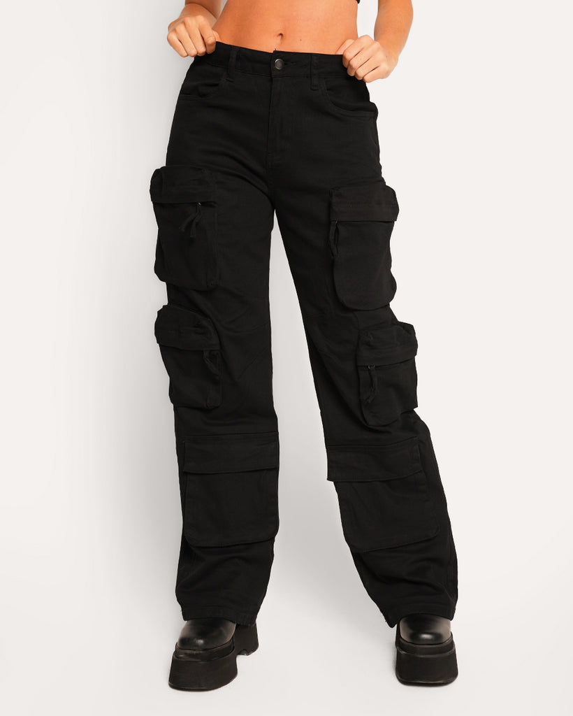 Unbreakable Cargo Pants-Black-Regular-Front--Sarah2---S