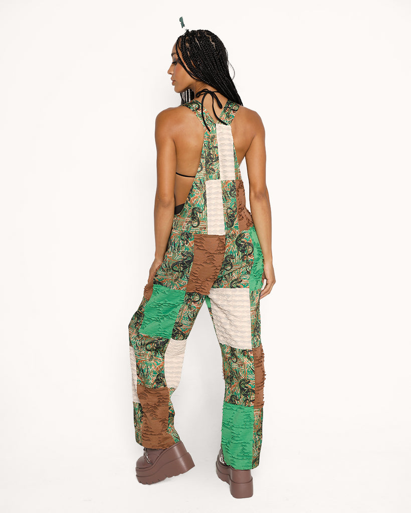 Unearth the Beat Overalls-Black/Brown/Green-Regular-Back--Courtney---S