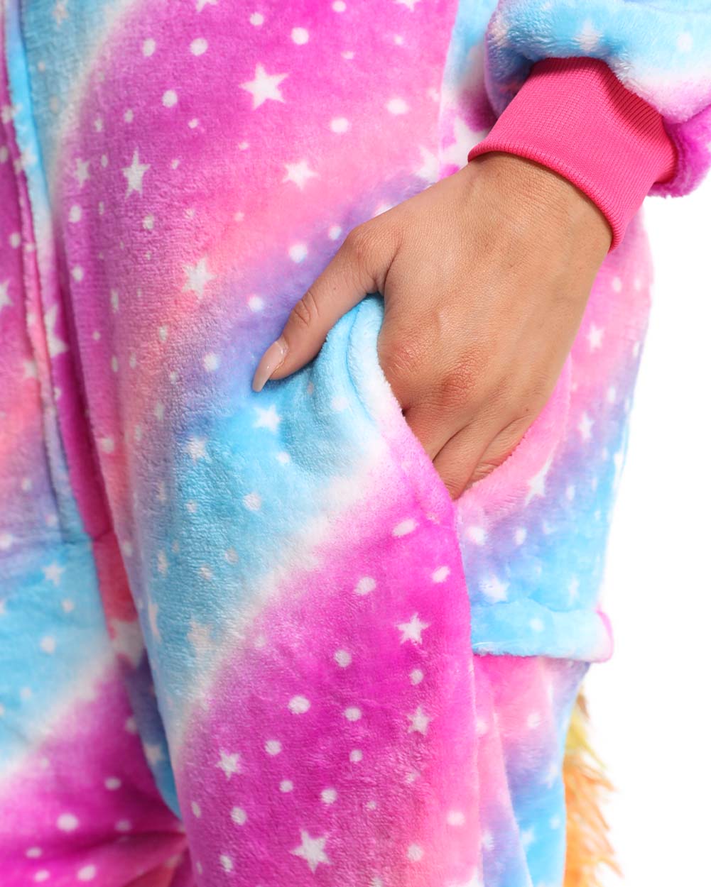 Unicorn Sparkle Onesie-Rainbow-Detail Pocket