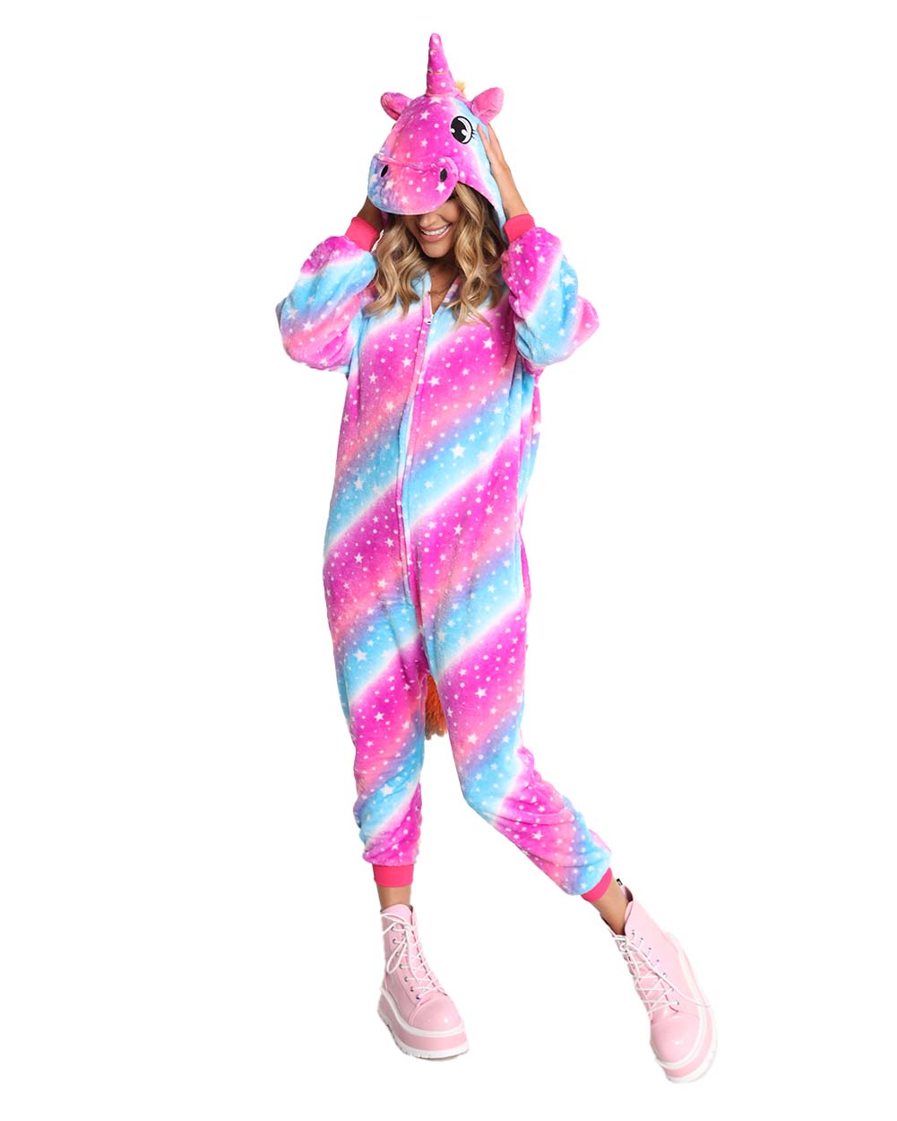 Unicorn Sparkle Onesie-Rainbow-Front--Liberty---S