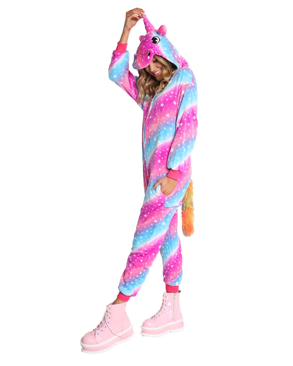 Unicorn Sparkle Onesie-Rainbow-Side--Liberty---S