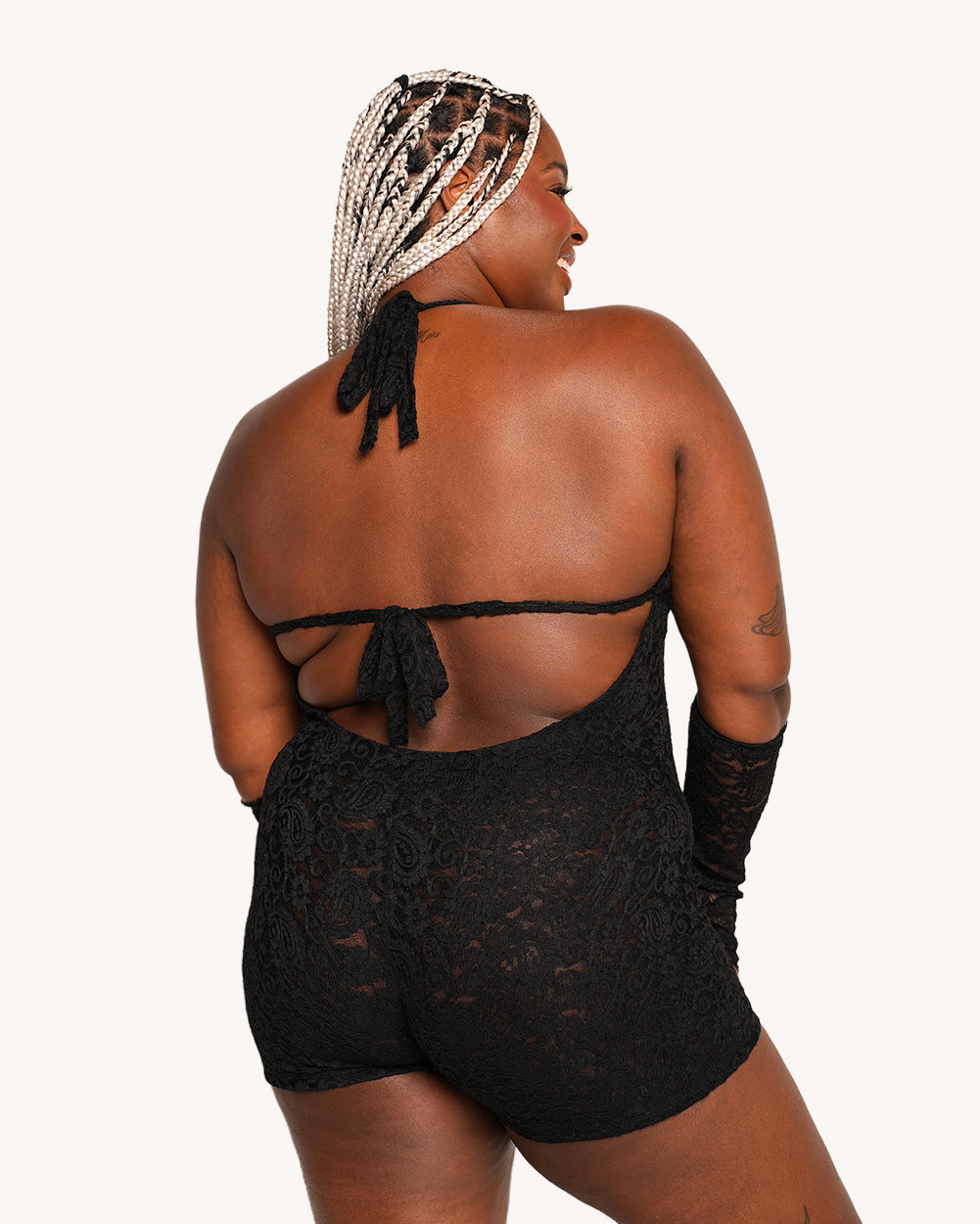 VIP Behavior Lace Romper with Sleeves - Image 7