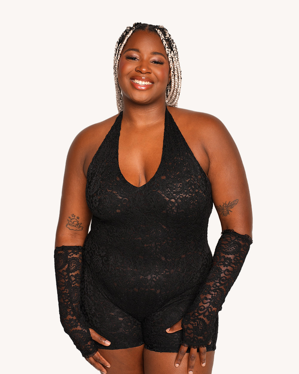 VIP Behavior Lace Romper with Sleeves - Image 5