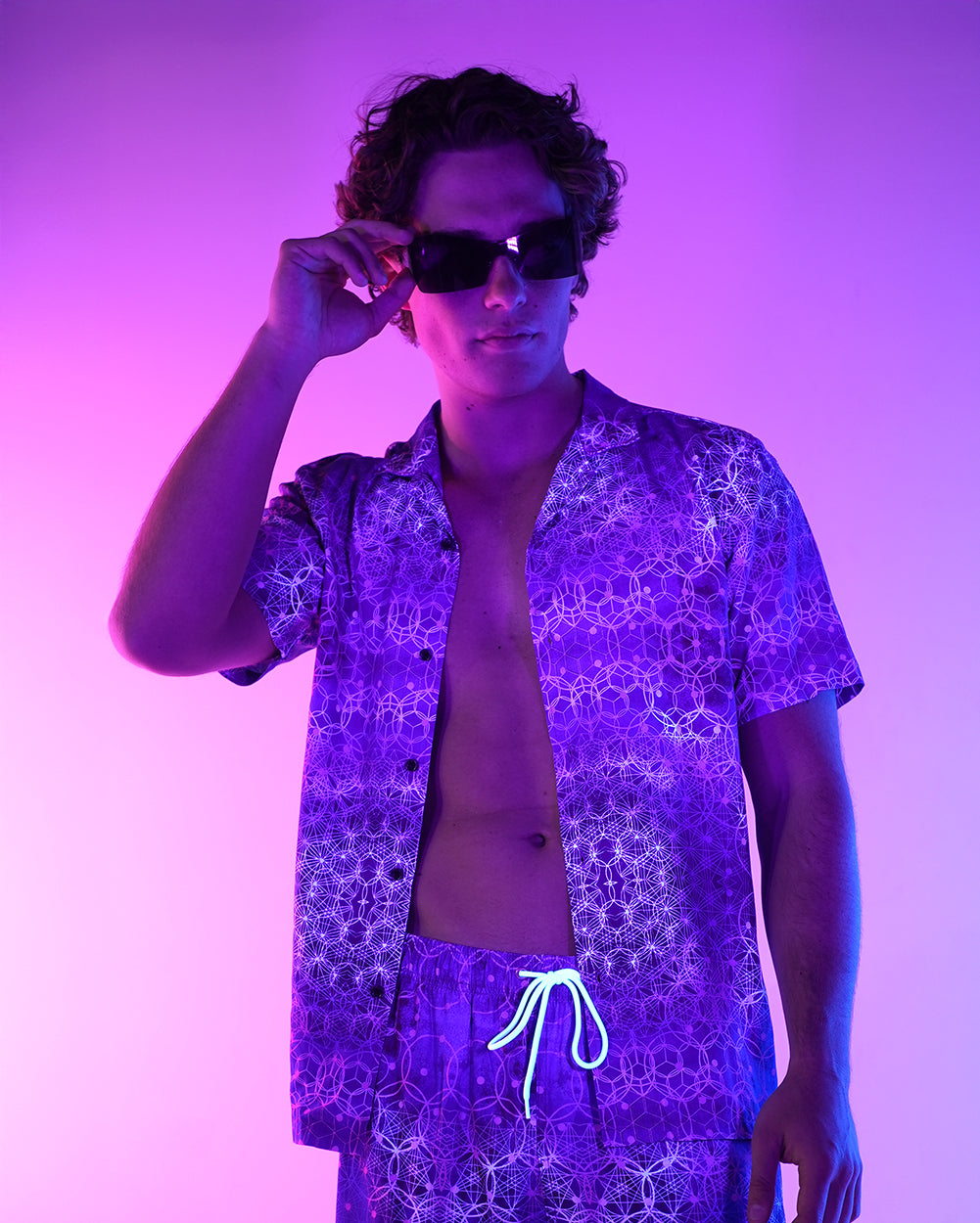 Violet Vibrations Camp Shirt-Men