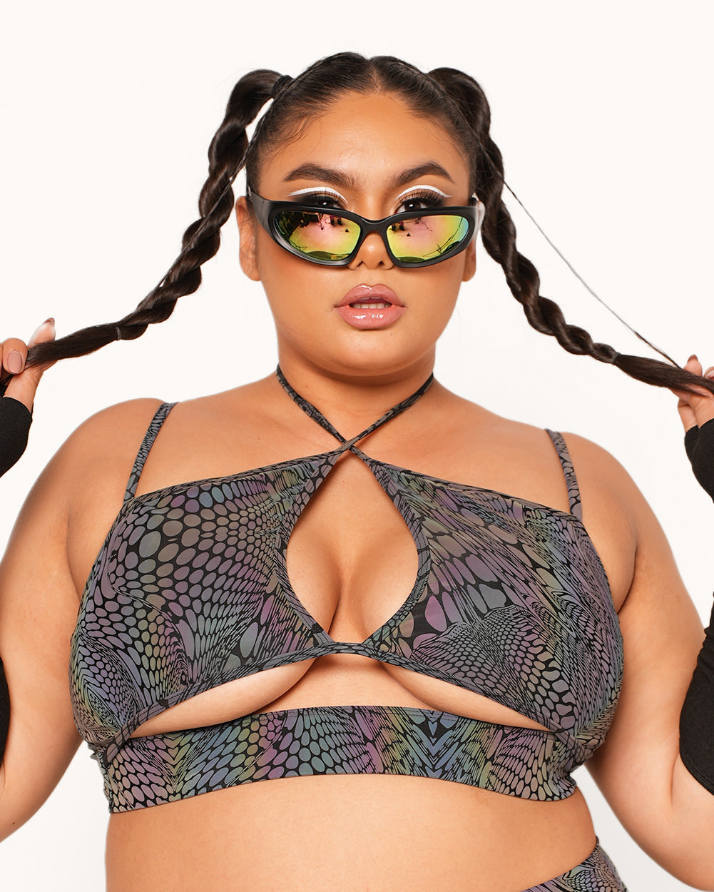 Viper Vision Rainbow Reflective Cutout Halter Top - Image 5