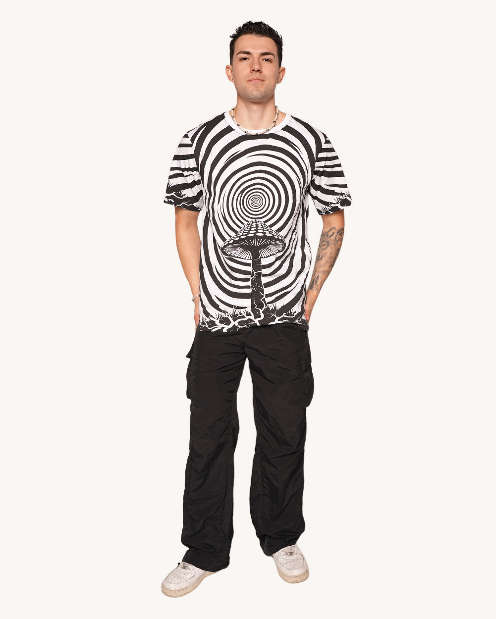 Vivid Vortex Swirly Mushroom Tee - Image 3