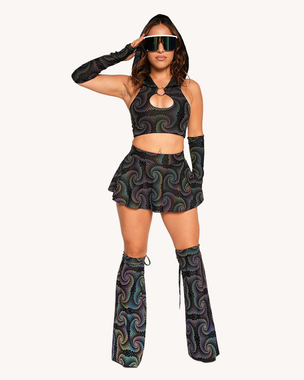 Waking Vision Rainbow Reflective Crop Top - Image 33881819906231