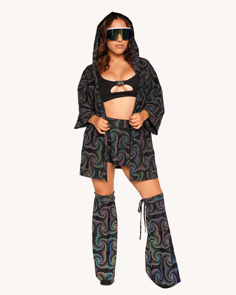 Waking Vision Rainbow Reflective Hooded Robe - Image 33887165874359