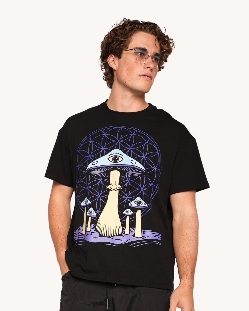 Wavy Cap Oversized Tee-Men