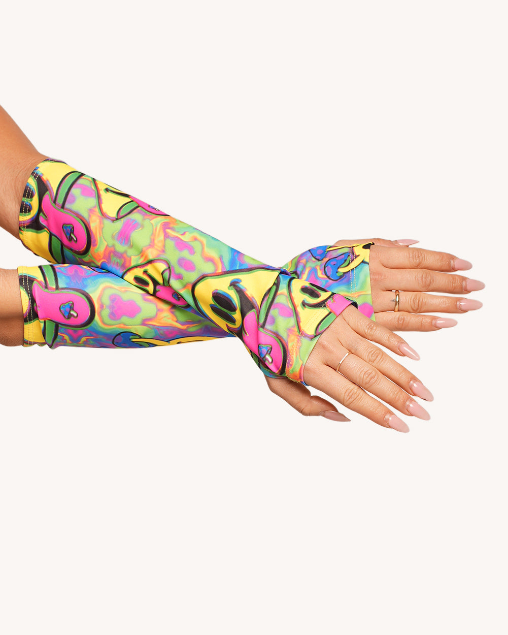 Welcome to Trippyland Halter Top with Sleeves - Image 34709249523895