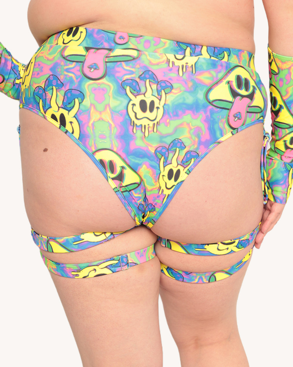 Welcome to Trippyland Harness Booty Shorts - Image 34809684951223