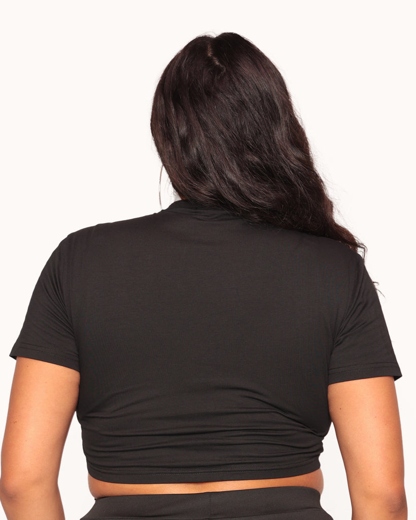 Afters Cropped Baby Tee-Black/White-Curve1-Back--Nicole---1X