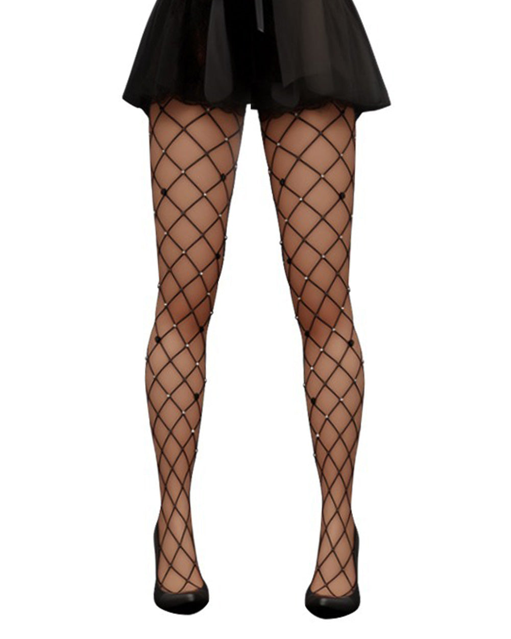 Temptress Fishnet Tights-Black-Full