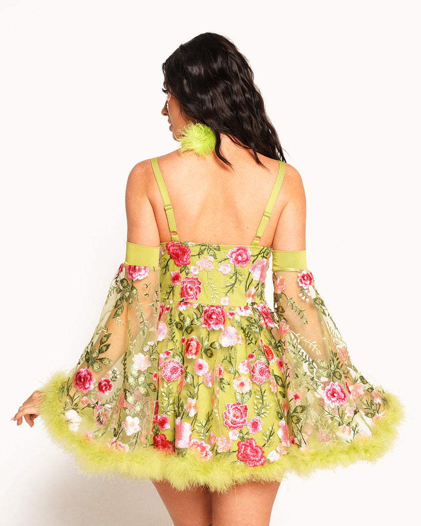 Whimsical Woodland Floral Dress Set-Green/Pink-Regular-Back--Sarah2---S