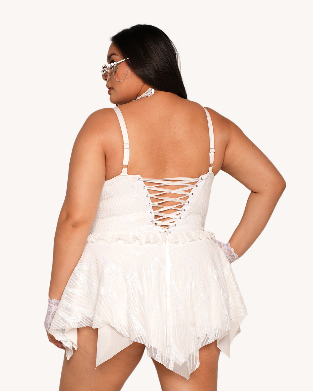 White Willow Sequin Fairy Dress - Image 35090615435447