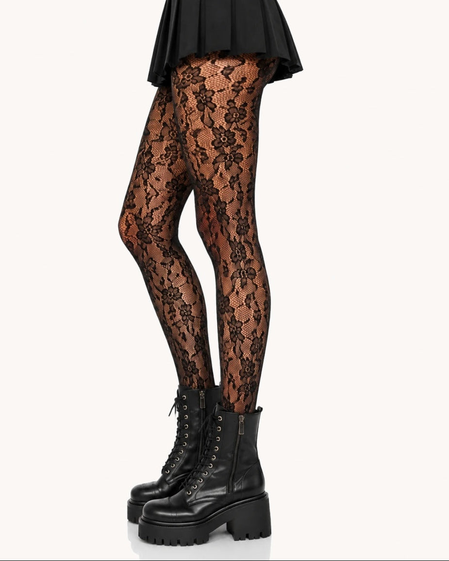 Wild Bloom Lace Tights