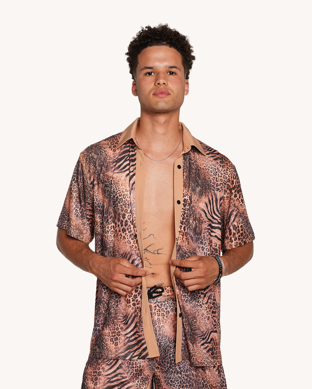 Wild Cat Print Camp Shirt - Image 37168312582327
