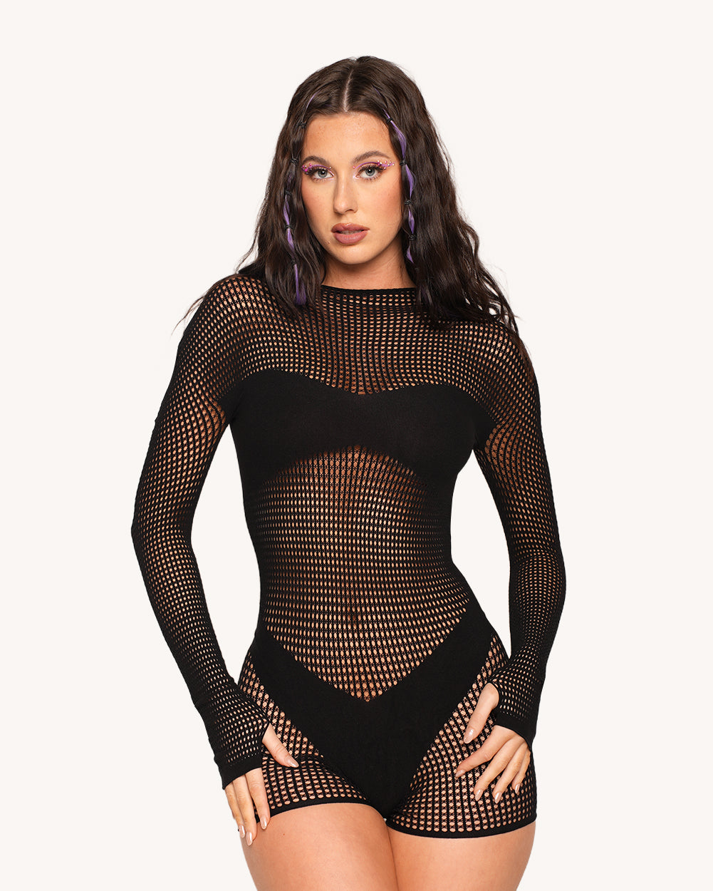 Wild Thing Fishnet Romper - Image 34592788381879
