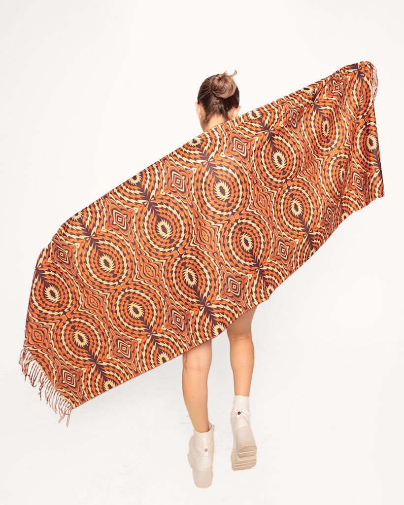 Woodland Escapades Pashmina-Brown-Regular-Front 3--Model---S