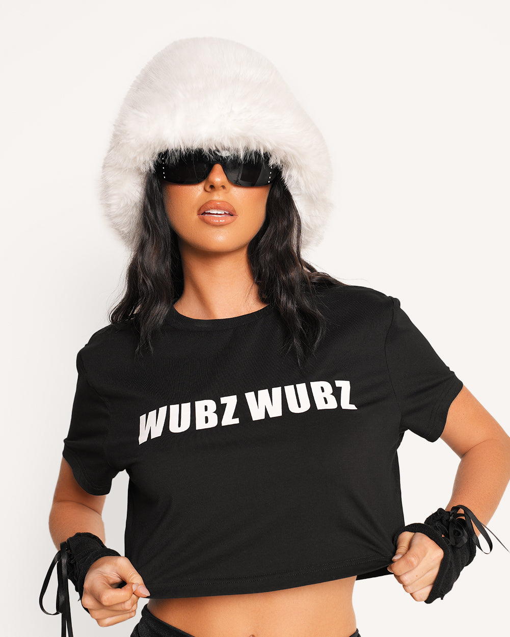 Wubz Cropped Baby Tee-Black/White-Regular-Front--Sarah2---S