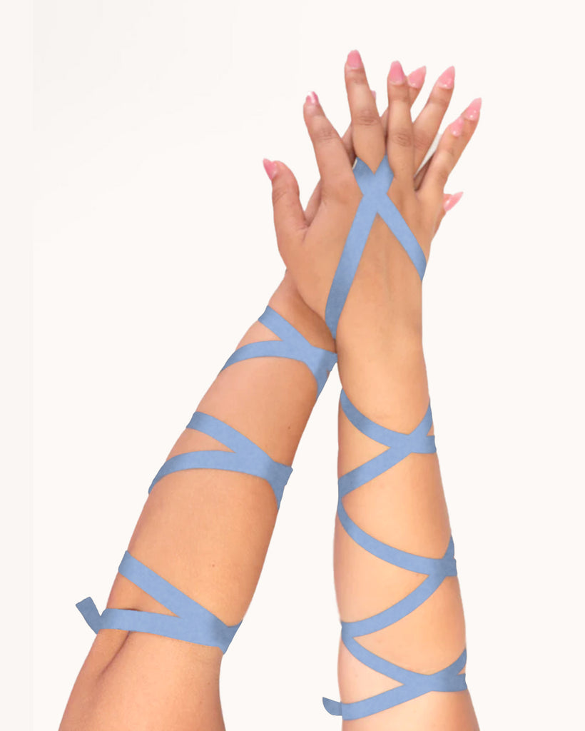 Bombshell Babe Arm Wraps-Baby Blue-Regular-Side--Model---S