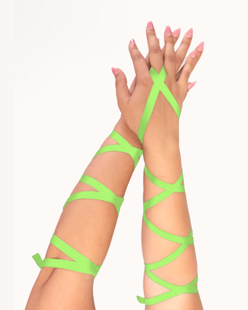 Bombshell Babe Arm Wraps-Green-Regular-Front--Model---S