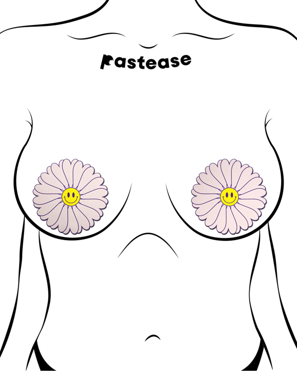 Pastease x iHR Good Days Bloom Pasties-White-Regular-Front 2--Model---S