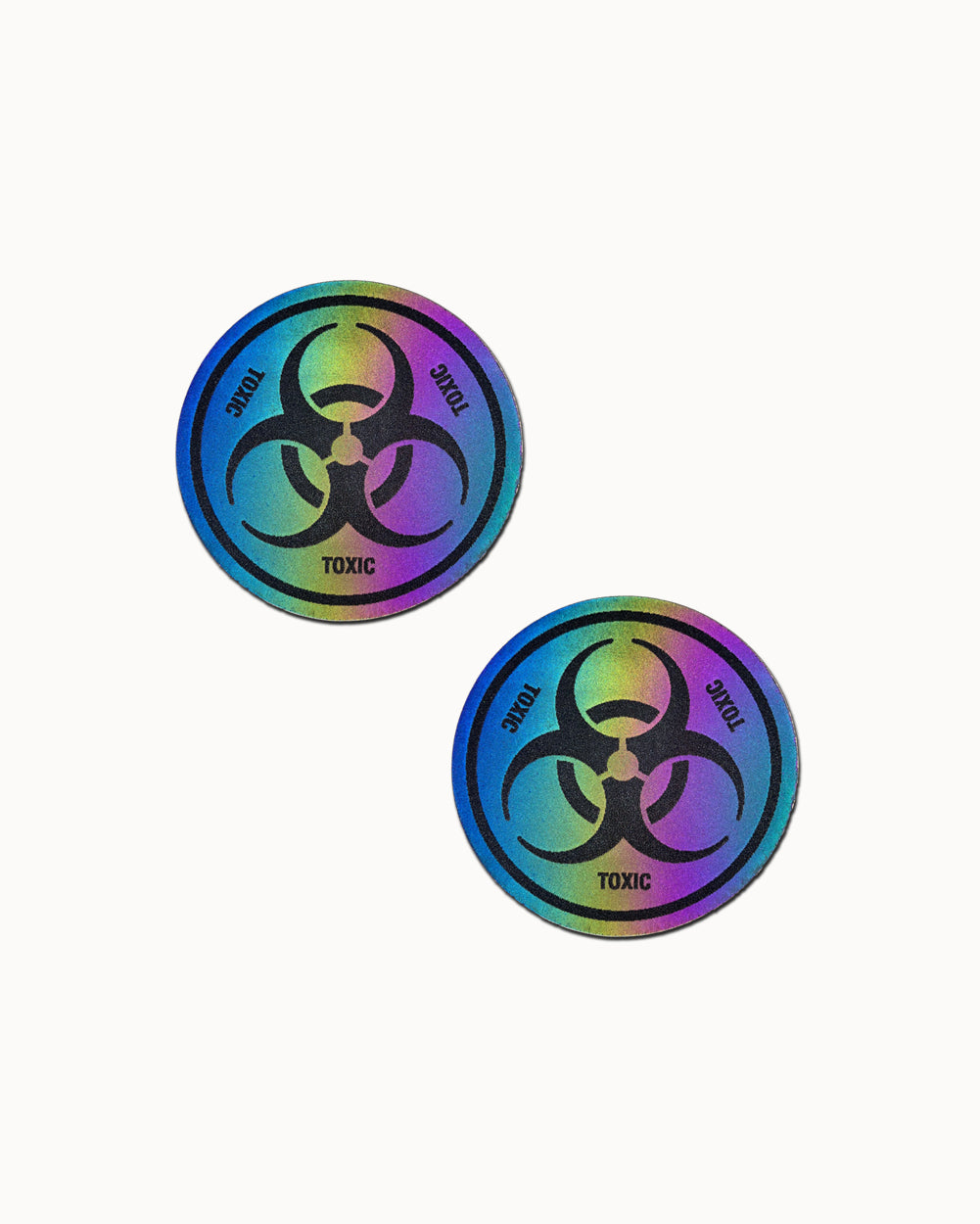 Pastease x iHR Rainbow Reflective Biohazard Pasties-Rainbow-Regular-Reflective--Model---S