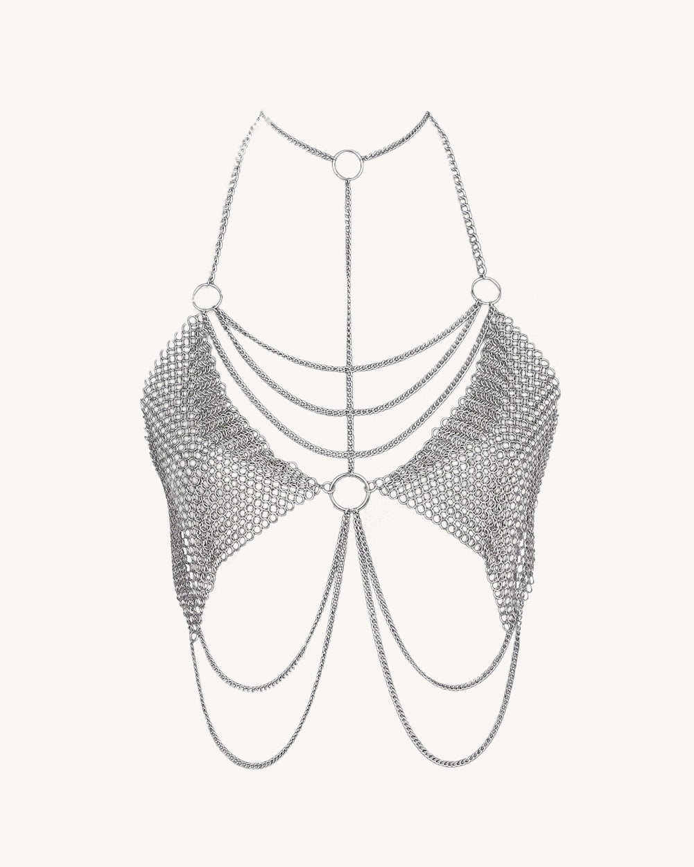 Dream Girl Chain Top-Silver-Regular-Mock--Chloe---S-M