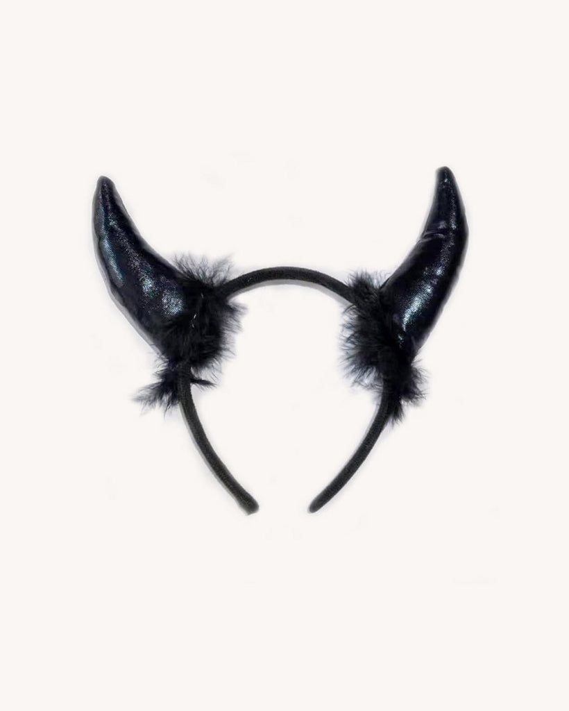 Midnight Mischief Devil Headband-Black-Regular-Front--Model---S